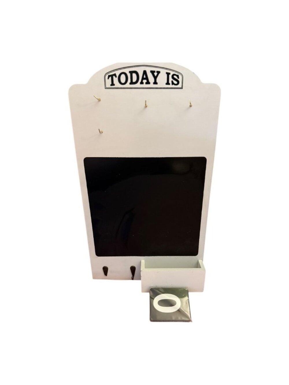 Wall‑Mounted Organizer – “Today Is” Chalkboard + Hooks – NEW